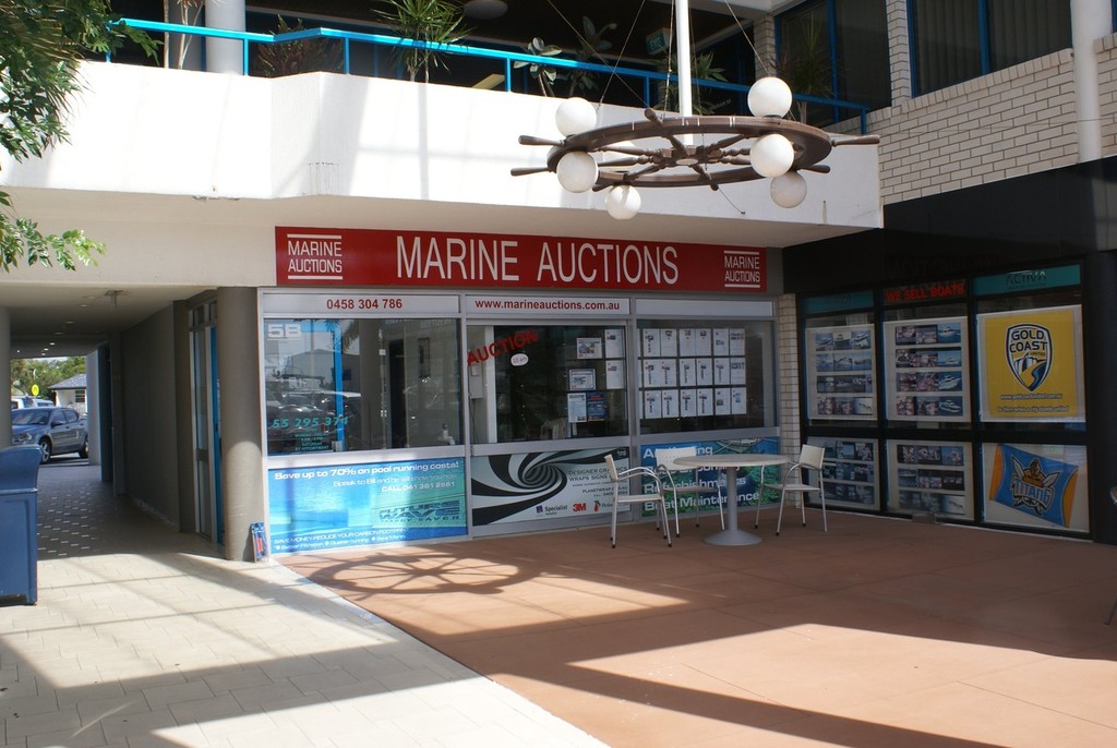 Marine Auctions’ Gold Coast office on the Runaway Bay Marina. © Bob Wonders